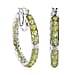 Hebei Peridot Hoop Earrings in Silver Tone 24 Ct
