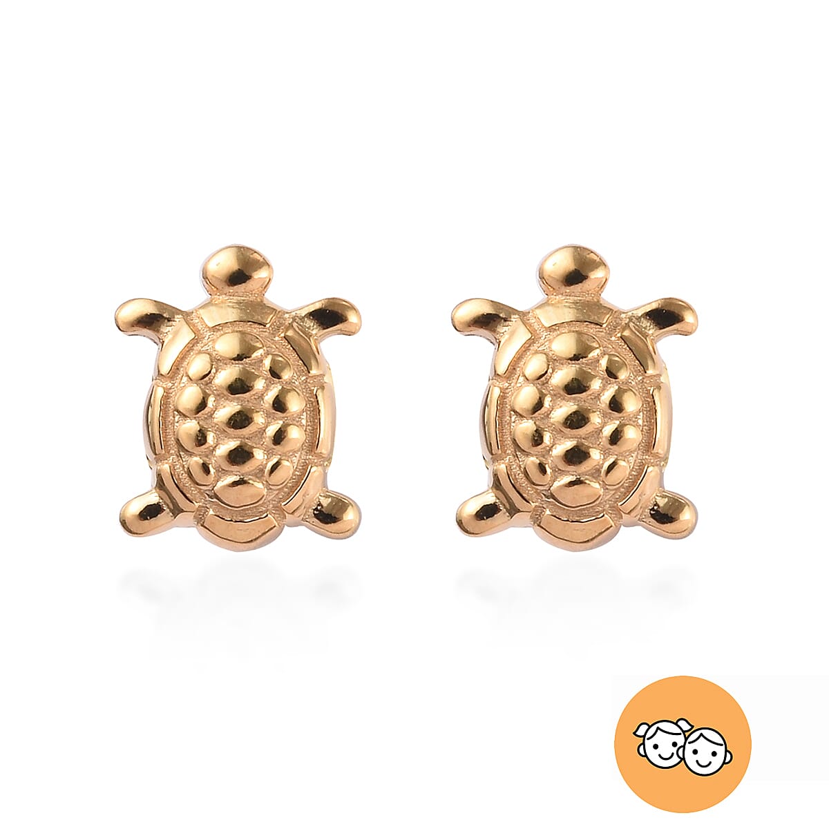 Turtle Earrings for Children in Gold Plated Silver