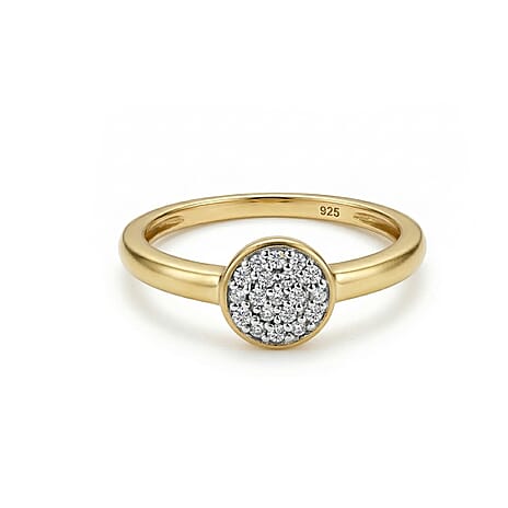 Diamond Ring in 18K Yellow Gold Vermeil Plated Sterling Silver 0.060 Ct.