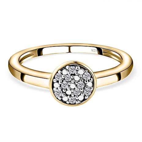 Diamond Ring in 18K Yellow Gold Vermeil Plated Sterling Silver 0.060 Ct.