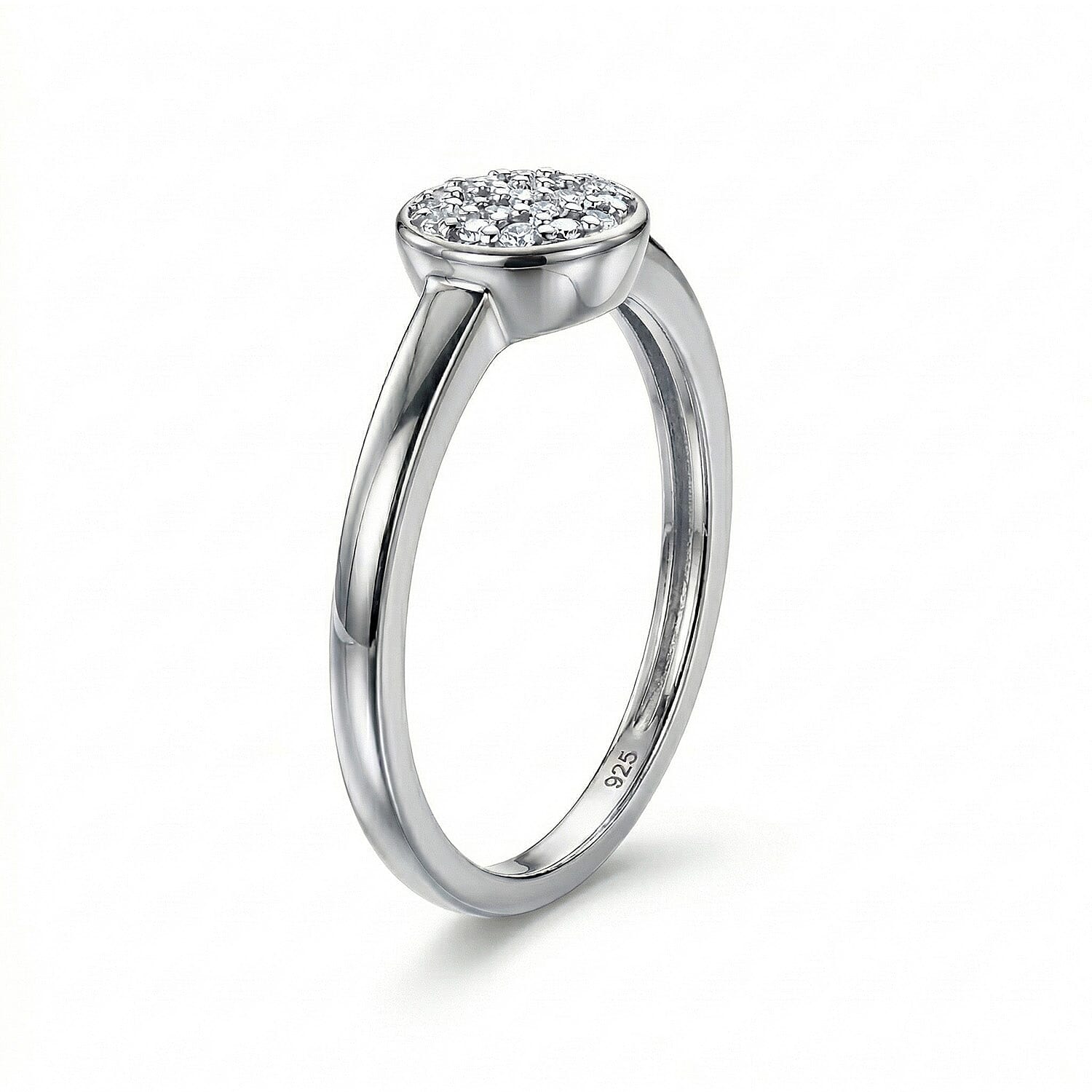 Diamond Ring in Sterling Silver