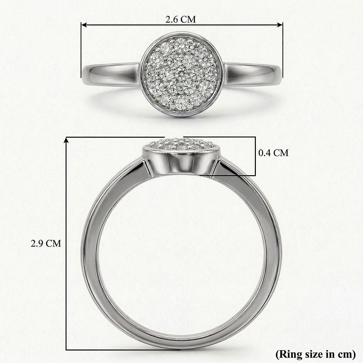 Diamond Ring in Sterling Silver