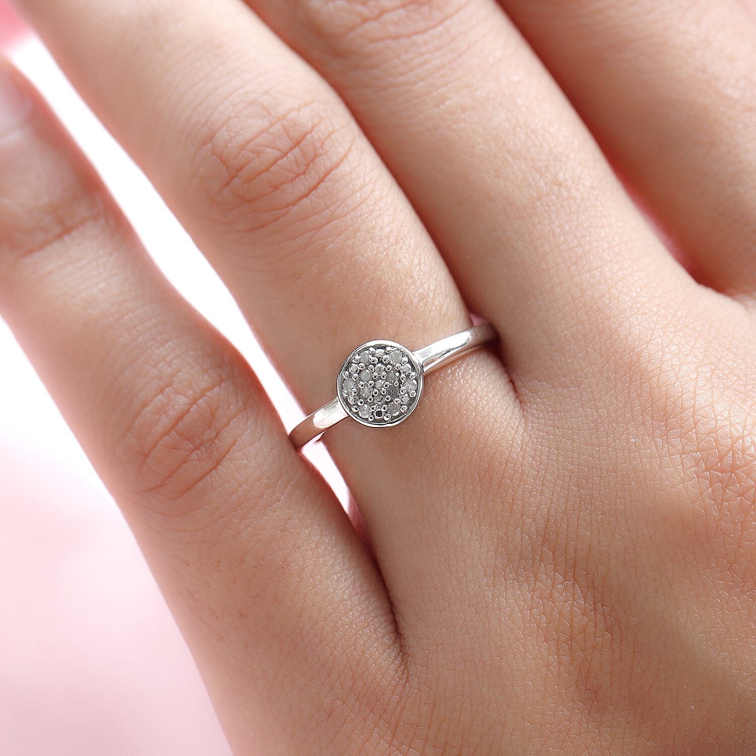 Diamond Ring in Sterling Silver