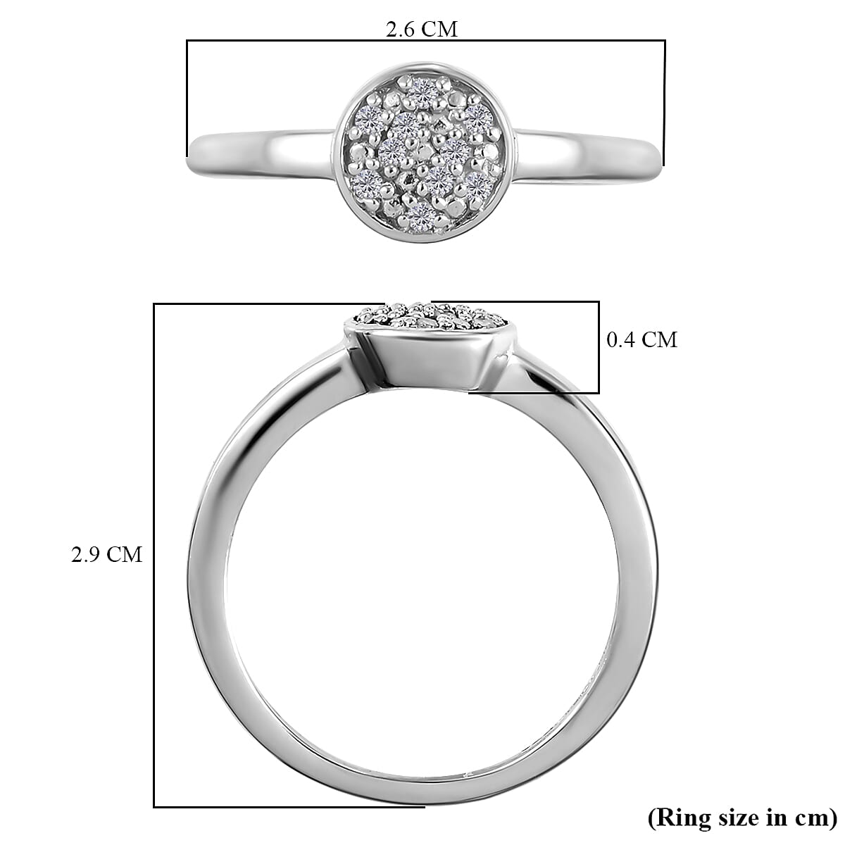 Diamond Ring in Sterling Silver