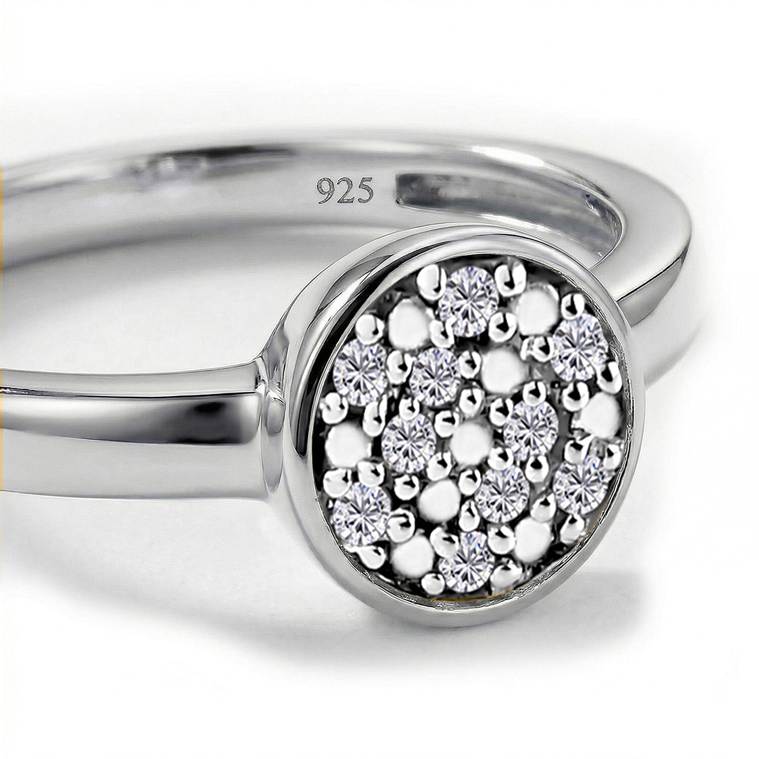 Diamond Ring in Sterling Silver