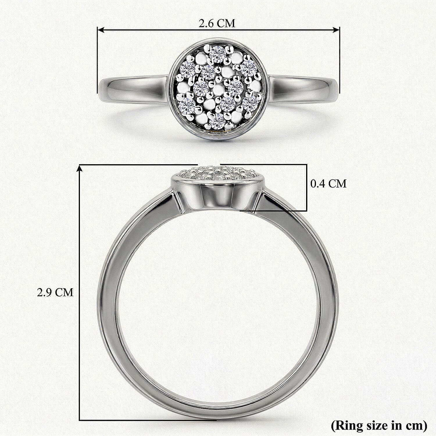 Diamond Ring in Sterling Silver