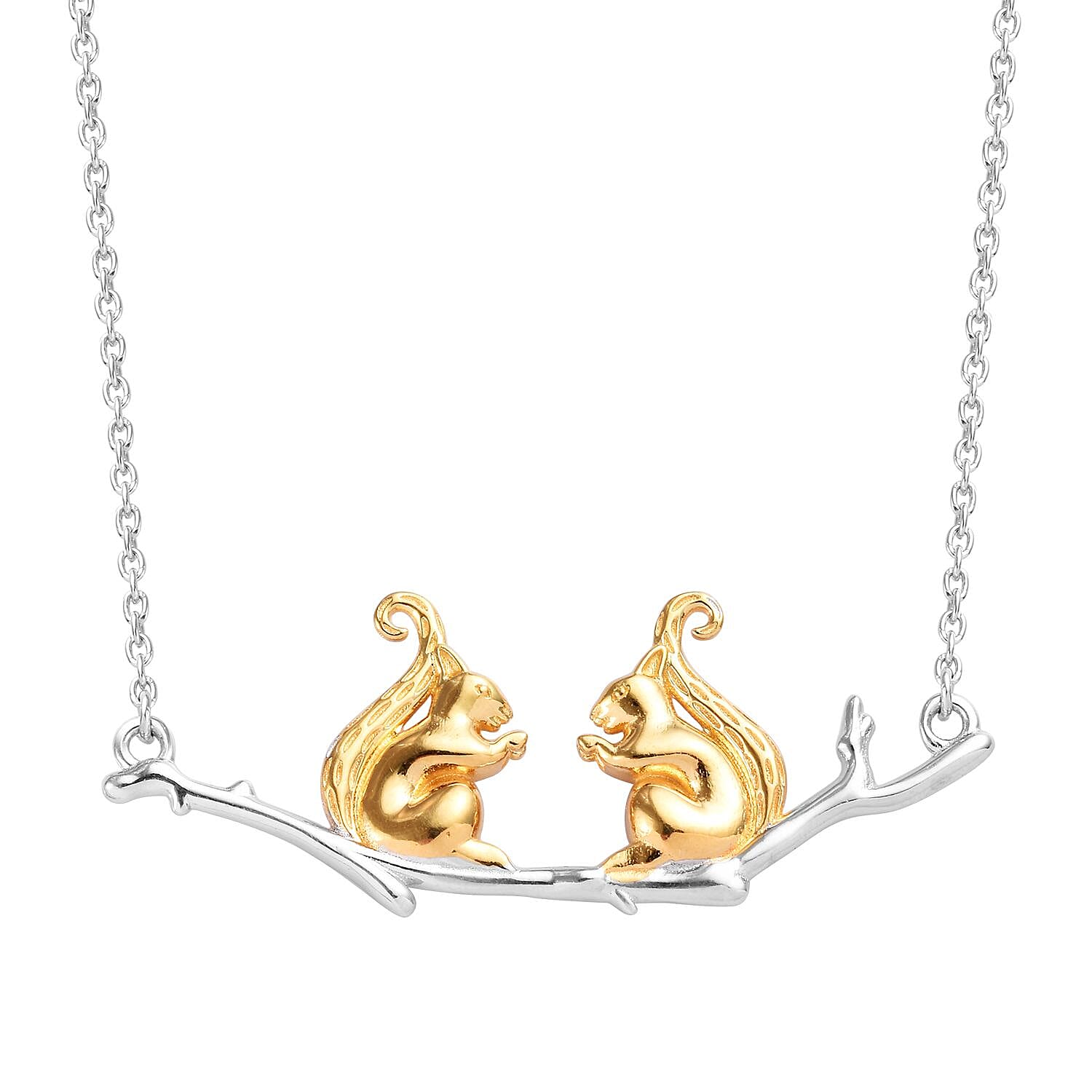 Platinum and Yellow Gold Overlay Sterling Silver Necklace (Size 18), Silver wt 6.70 Gms