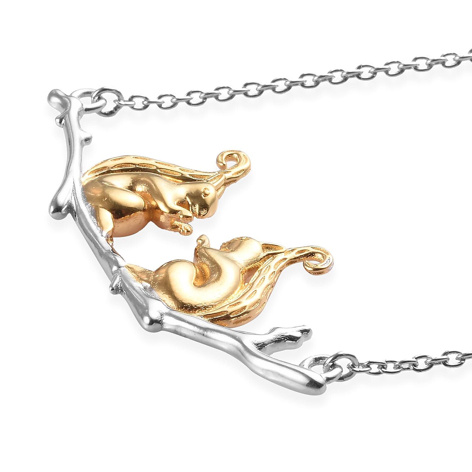 Platinum and Yellow Gold Overlay Sterling Silver Necklace (Size 18), Silver wt 6.70 Gms