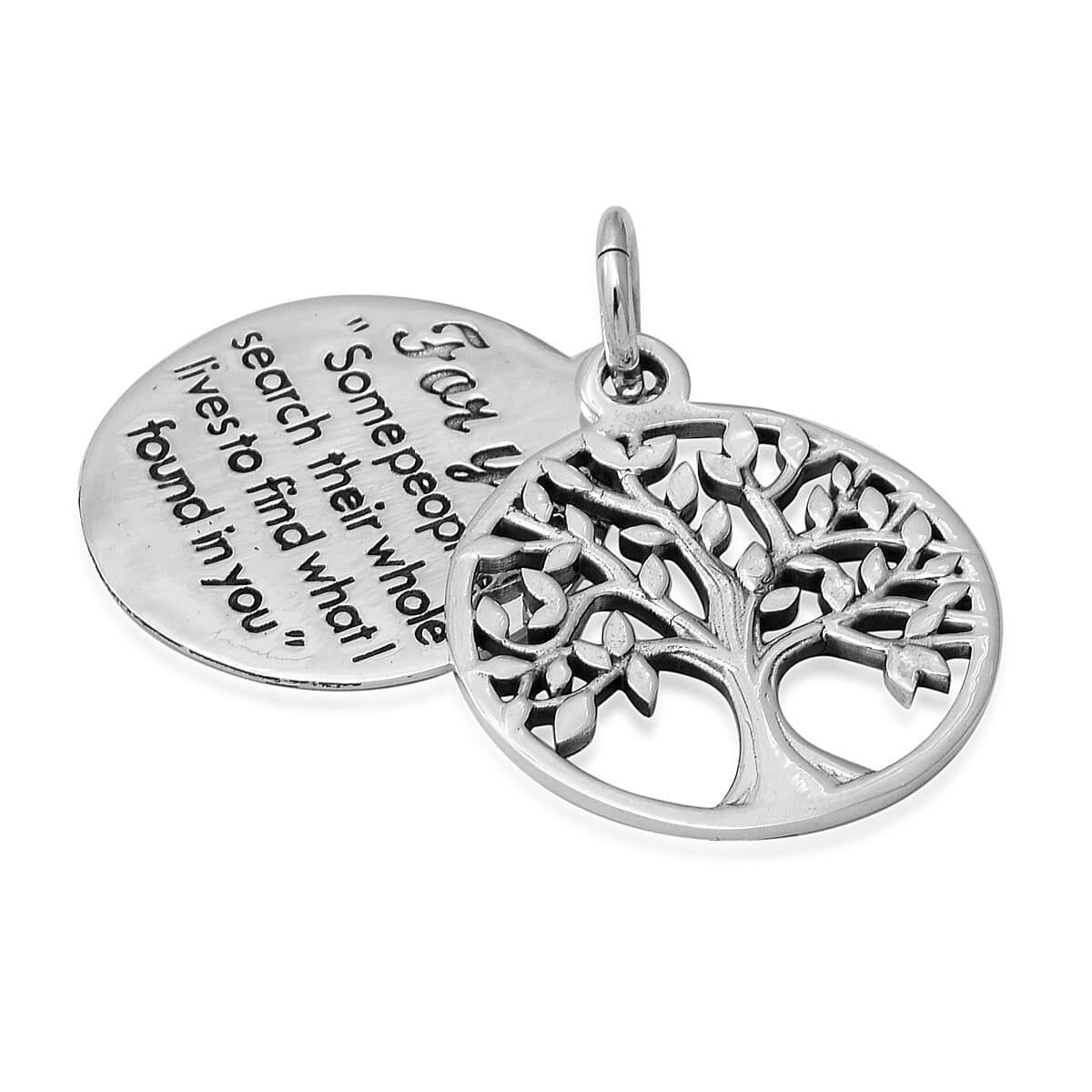 Designer Inspired- Sterling Silver Tree of Life and Engraved Pendant