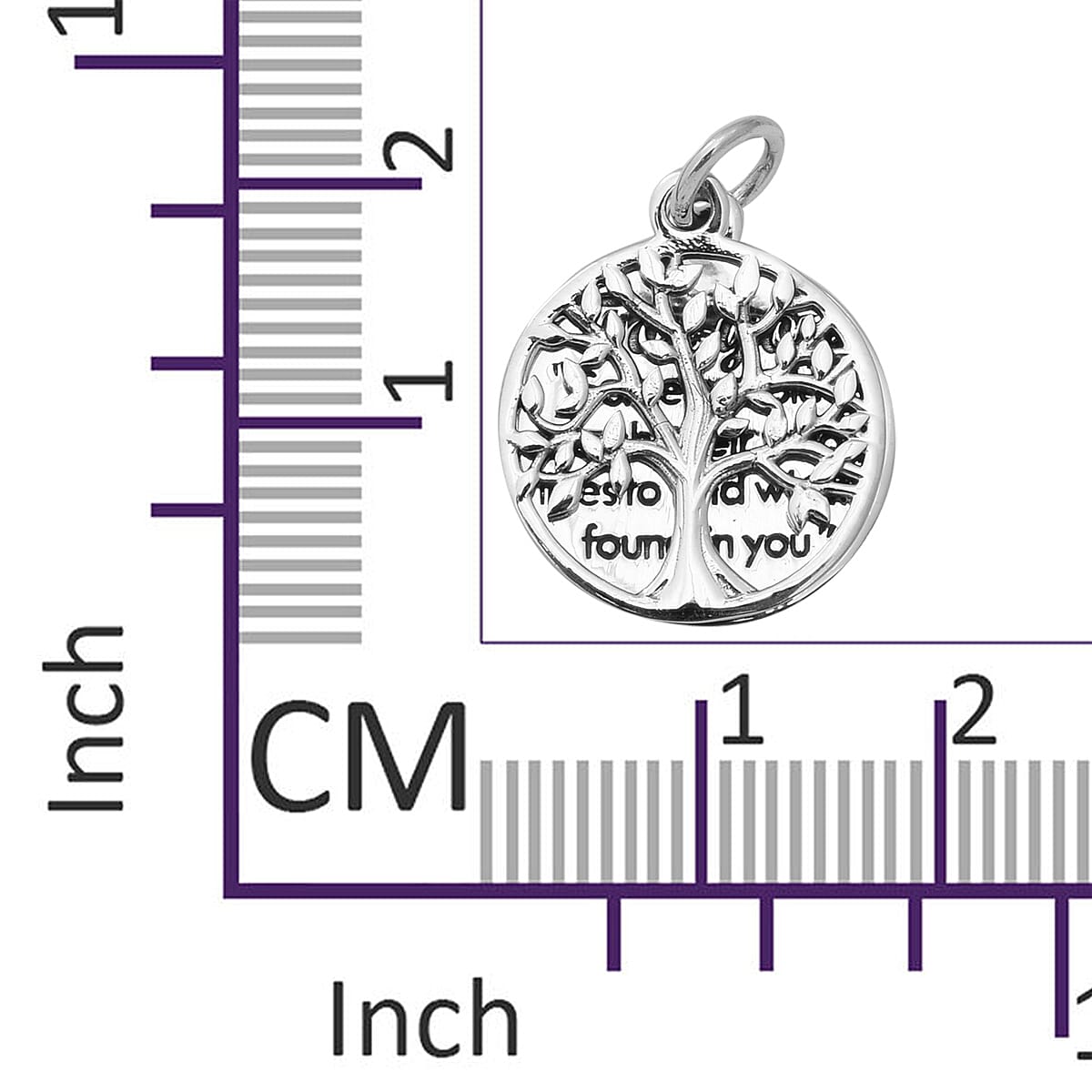 Designer Inspired- Sterling Silver Tree of Life and Engraved Pendant
