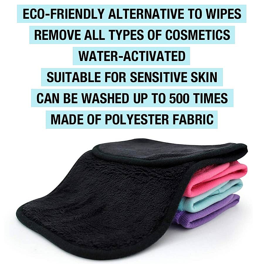 Danielle: Erase Your Face Eco Makeup Removing Cloths (4 Pack) - Grey, Light Pink, Light Green and Light Blue