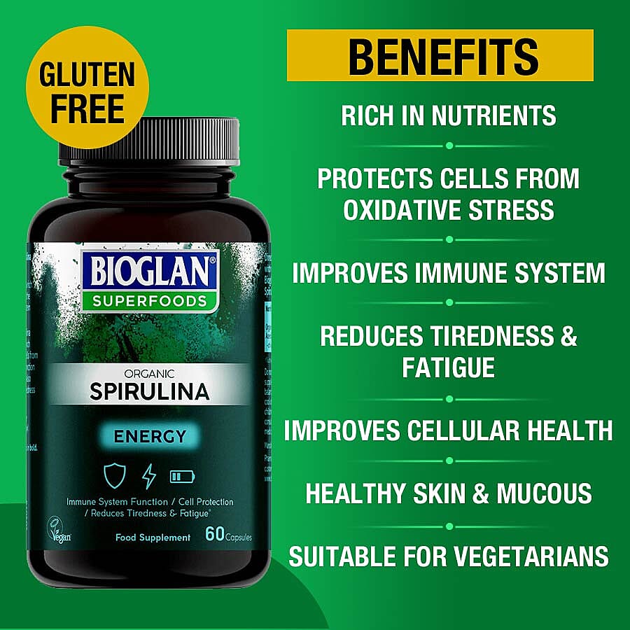 Bioglan Superfoods: Organic Spirulina Capsules - 60
