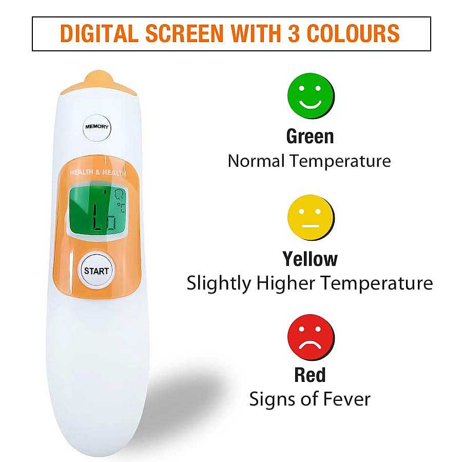 Handheld Digital Forehead Infrared Thermometer with Fever Alarm System (Size 15.7x4x3.45 Cm) (Measurement Range: 32 - 42.9 Degrees Celsius)
