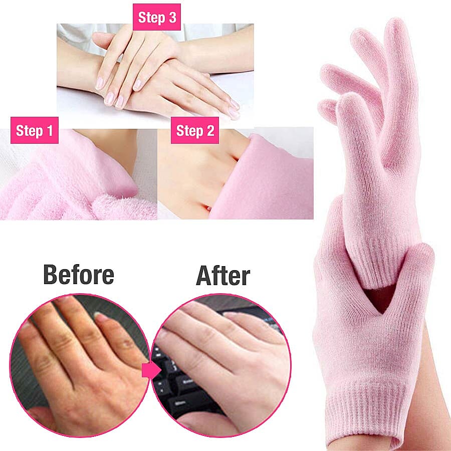 SPA Moisturizing Gel Gloves (One Size fits most) - Pink