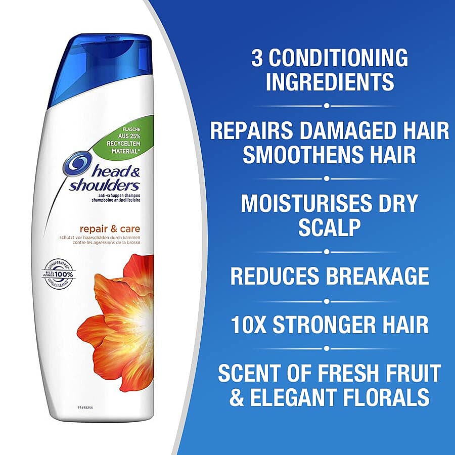 Dove Deeply Nourishing Body Wash - 500ml & Head & Shoulders Anti-Dandruff Repair & Care Shampoo - 250ml (Set of 2)