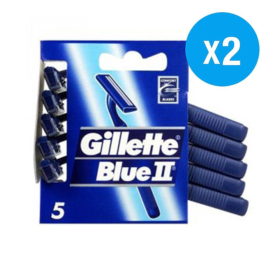 Gilette: Blue II Disposable Razors 5s (Pack of 2)