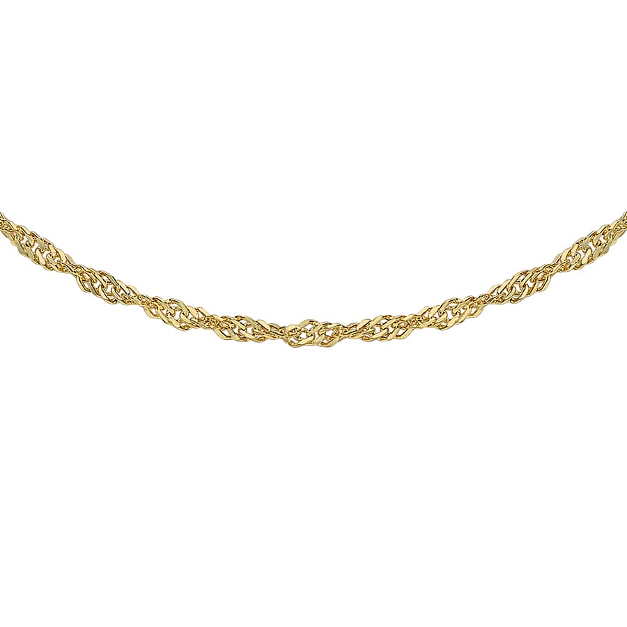 9K Yellow Gold Twisted Curb Necklace Size 18