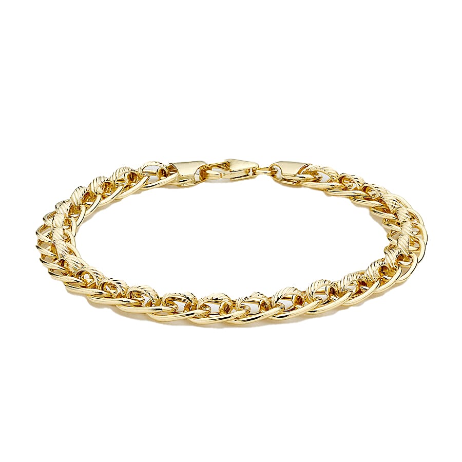 One Time Deal- 9K Yellow Gold Fancy Rollerball Bracelet (Size 7.5), Gold wt 6.35 Gms