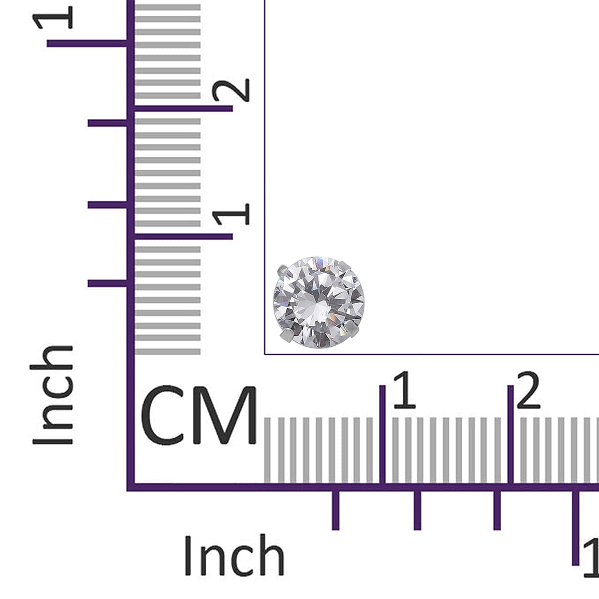 3 Piece Suite -  ELANZA Cubic Zirconia  (Rnd 8mm) Earrings and Pendant with Sterling Silver Snake Necklace