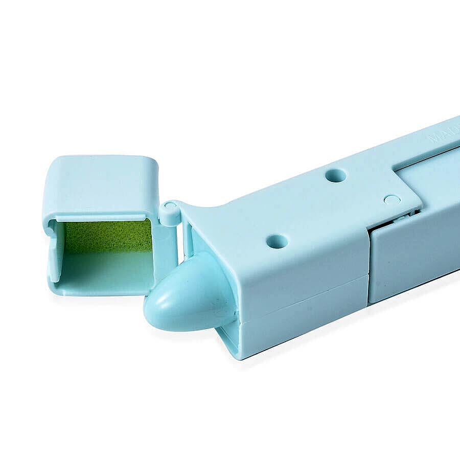 Portable Zero Contact Sanitary Tools for Opening Door Press Elevator Button and Empty Storage Bottle (Size 11.5x2.5x3 Cm) - Blue