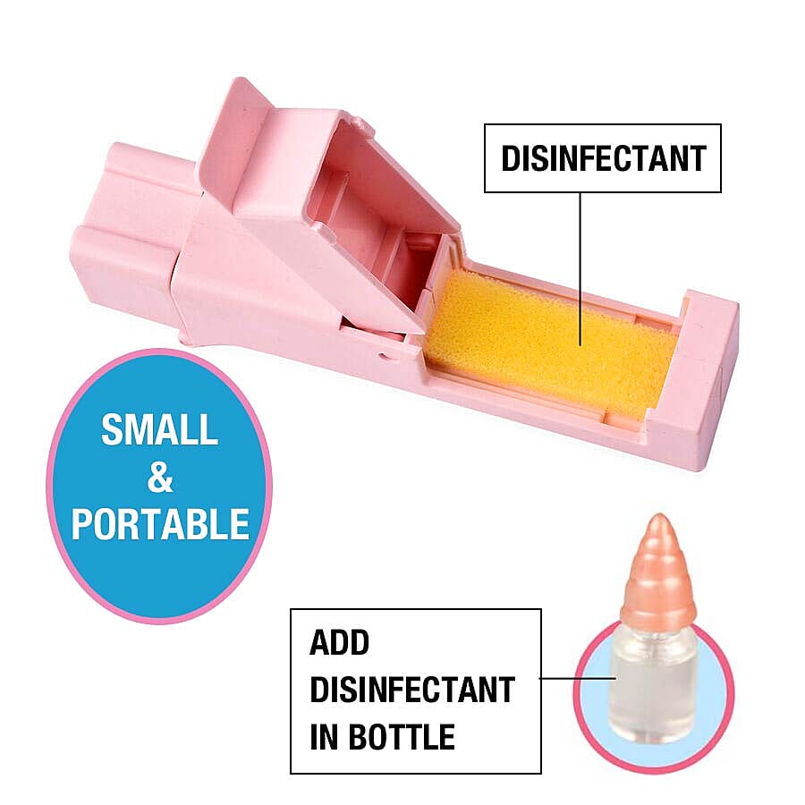Portable Zero Contact Sanitary Tools for Opening Doors,  Pressing Elevator Button and Empty Storage Bottles (Size 11.5x2.5x3 Cm) - Pink