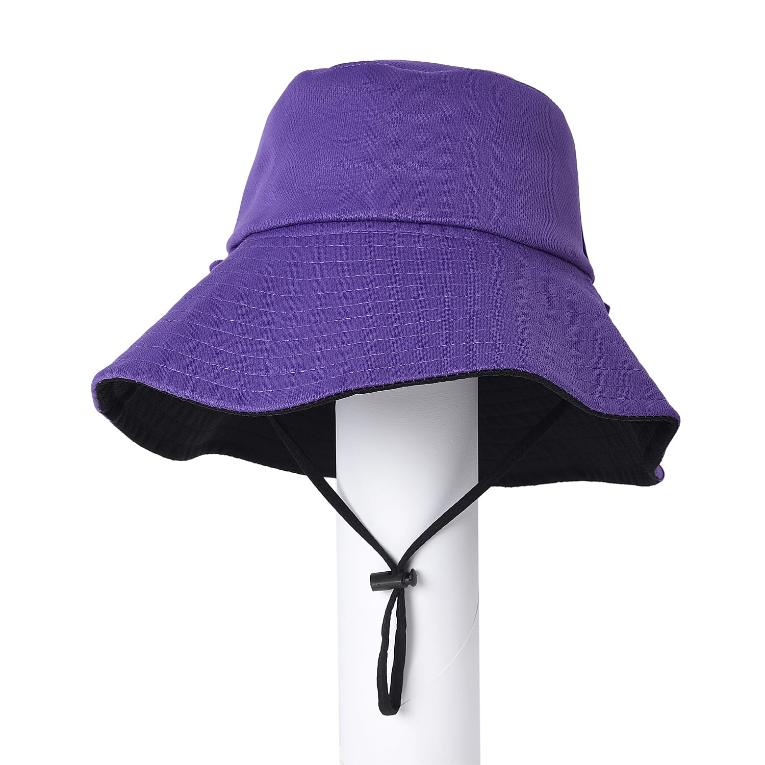 Bucket Protection Hat with Detachable Safety Protective Face Eye Shield Screen (Perimeter: 57Cm) - Purple and Black