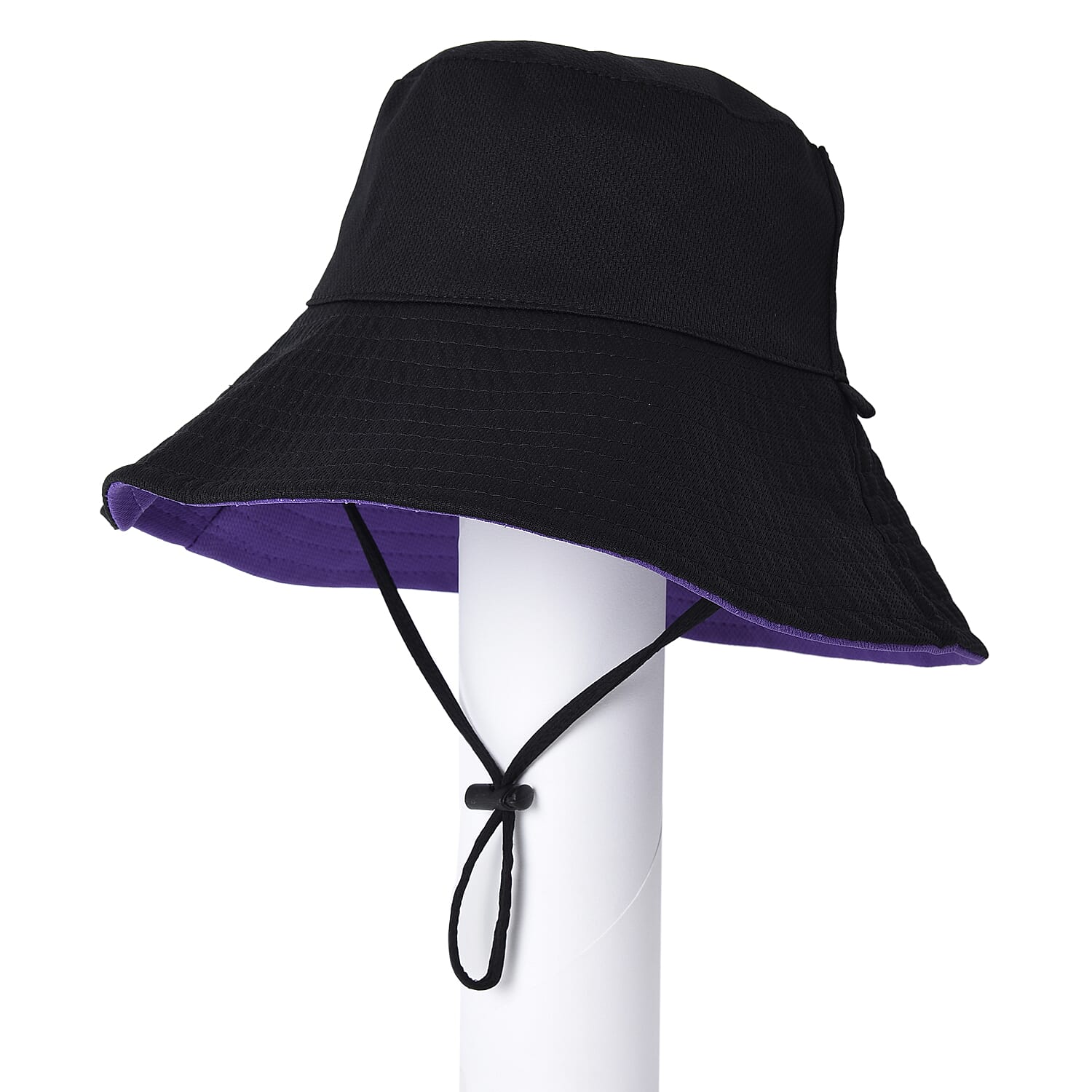 Bucket Protection Hat with Detachable Safety Protective Face Eye Shield Screen (Perimeter: 57Cm) - Purple and Black