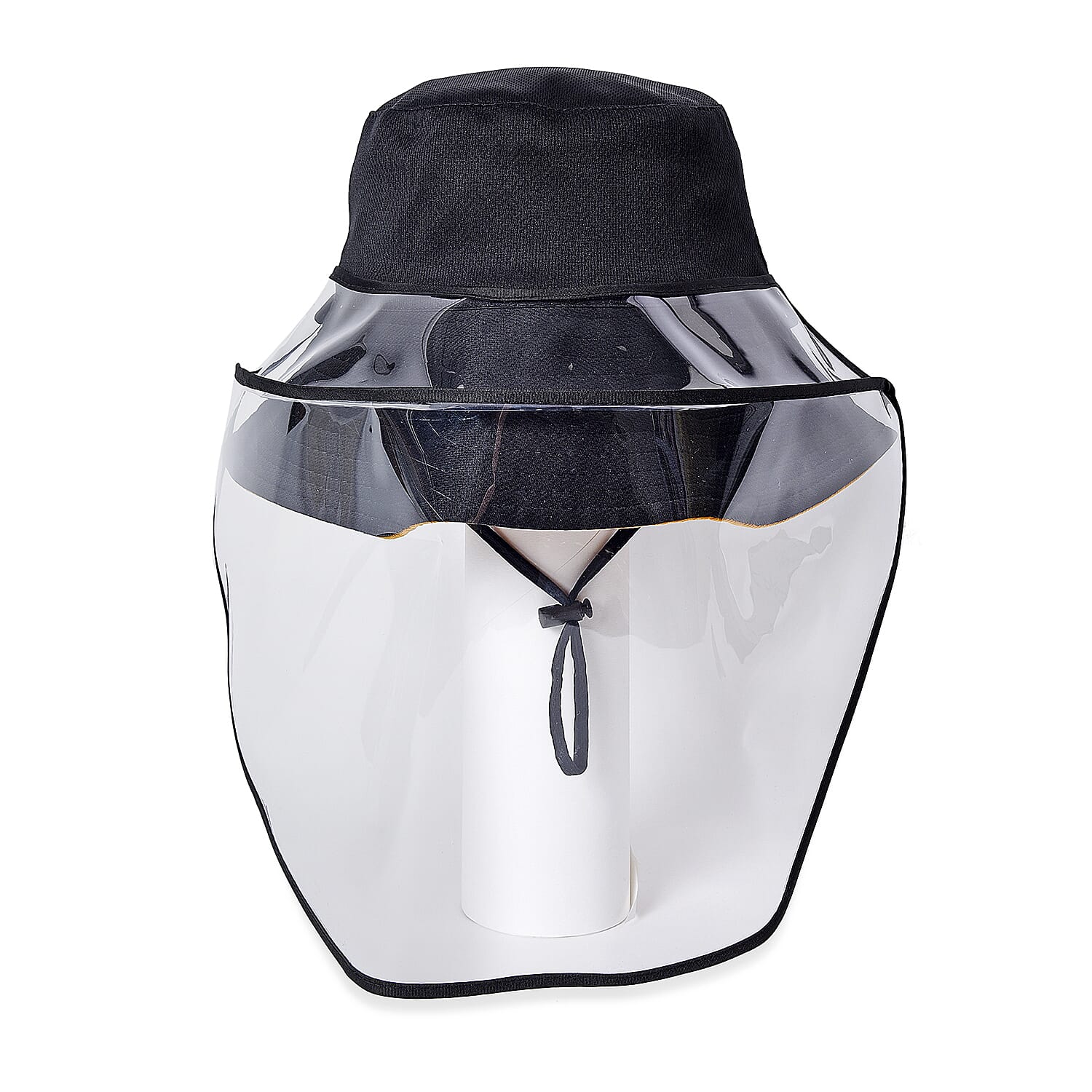 Bucket Protection Hat with Detachable Safety Protective Face Eye Shield Screen (Perimeter: 57Cm) - Yellow and Black