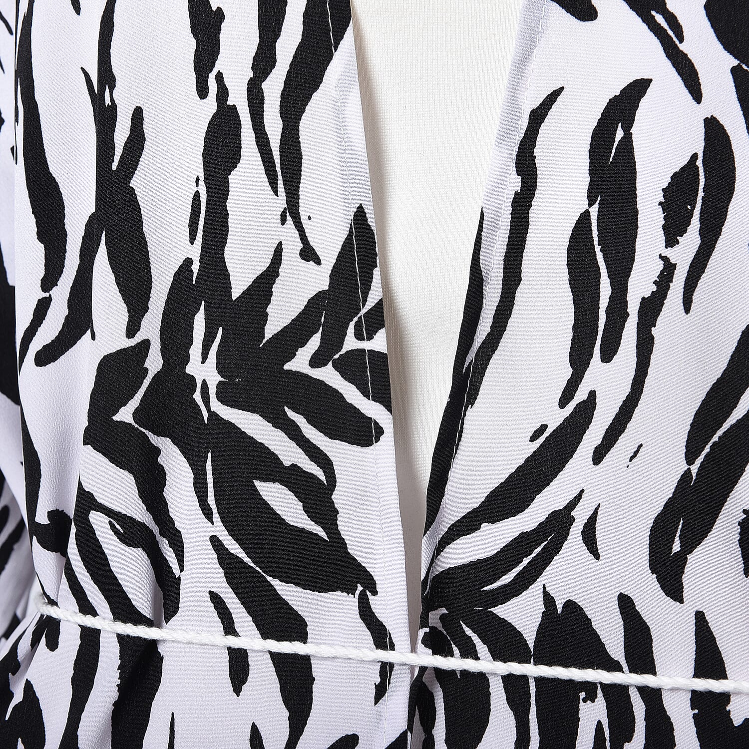 Zebra Print Midi Wrap Dress; 100% Polyester Fabric - Size S/M  - Black and White