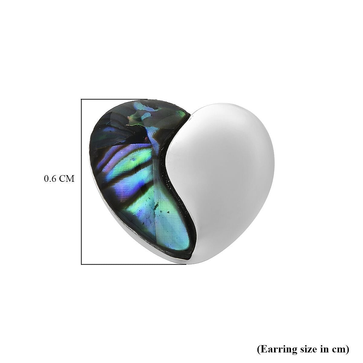 Abalone Shell Heart Stud Earrings With Push Back Abalone Shell Heart Stud Earrings With Push Back