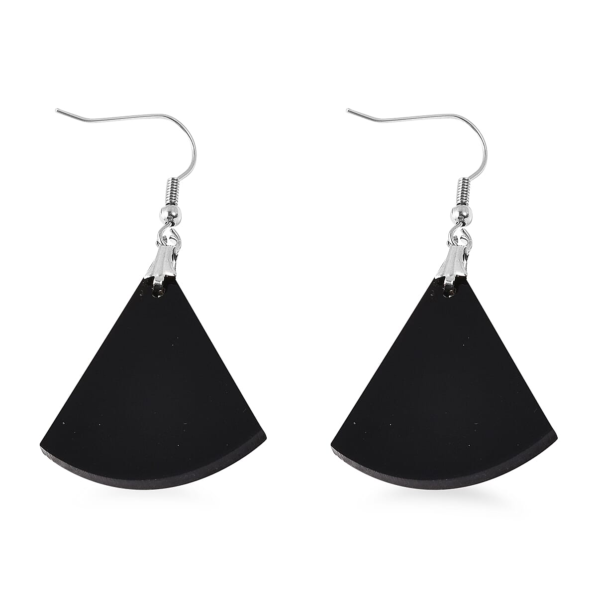 Abalone Shell Hook Earrings in Silver Tone