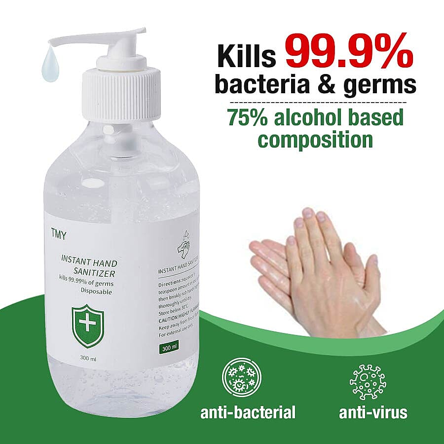 75% Alcohol Antibacterial Hand Sanitiser 99.99% Disinfectant Gel - 300ml