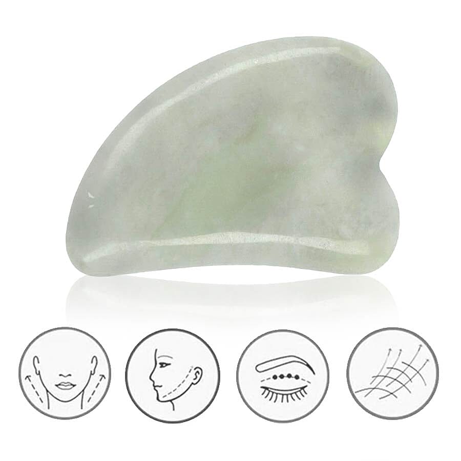 Green Jade Gua Sha (Scraping Plate) in Gift Box