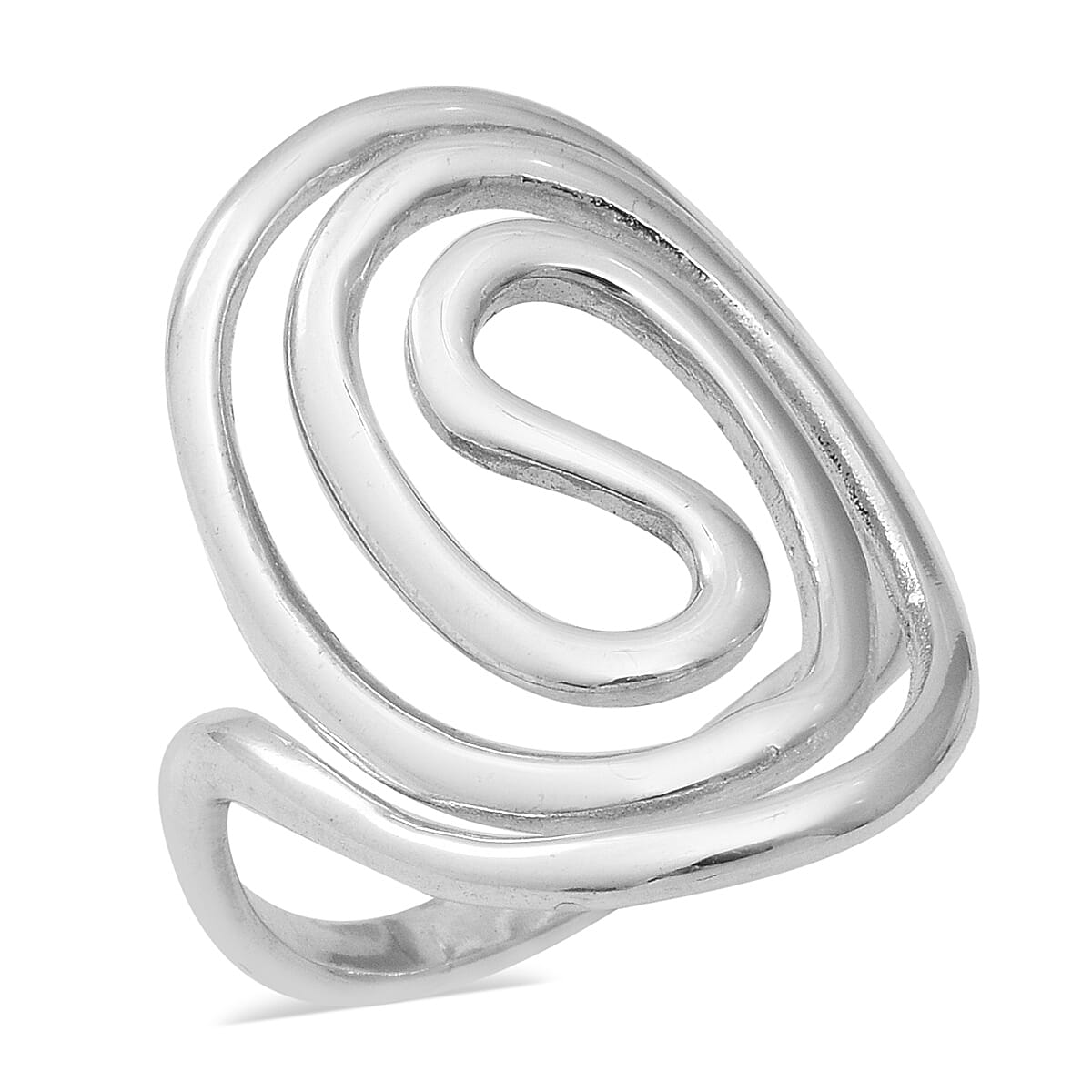 Sterling Silver Swirl Ring, Silver wt 5.50 Gms