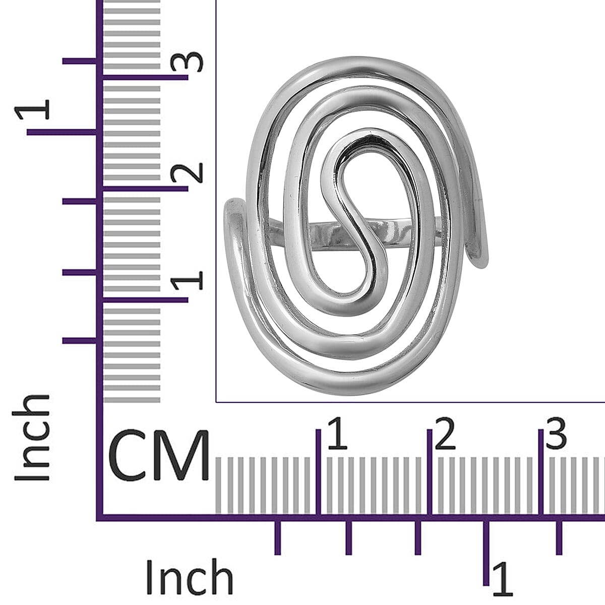 Sterling Silver Swirl Ring, Silver wt 5.50 Gms