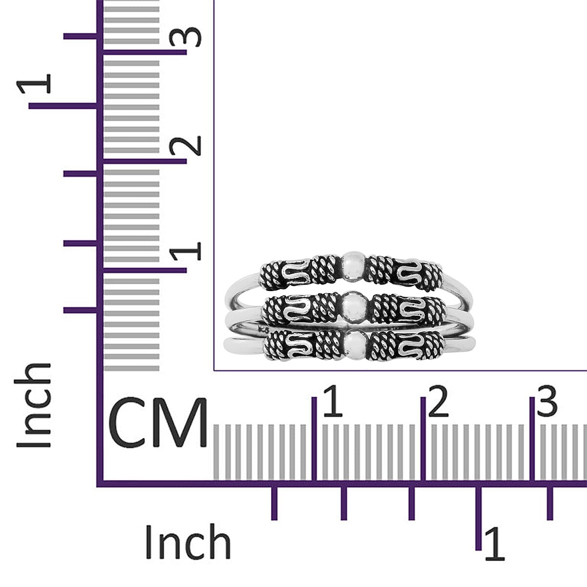 Sterling Silver Three Strand Ring