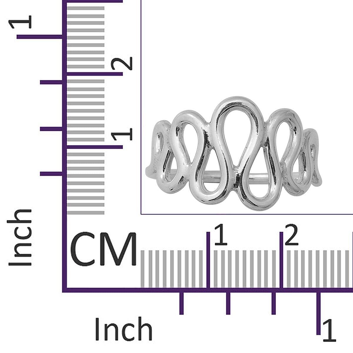 Designer Inspired Sterling Silver Swirl Ring