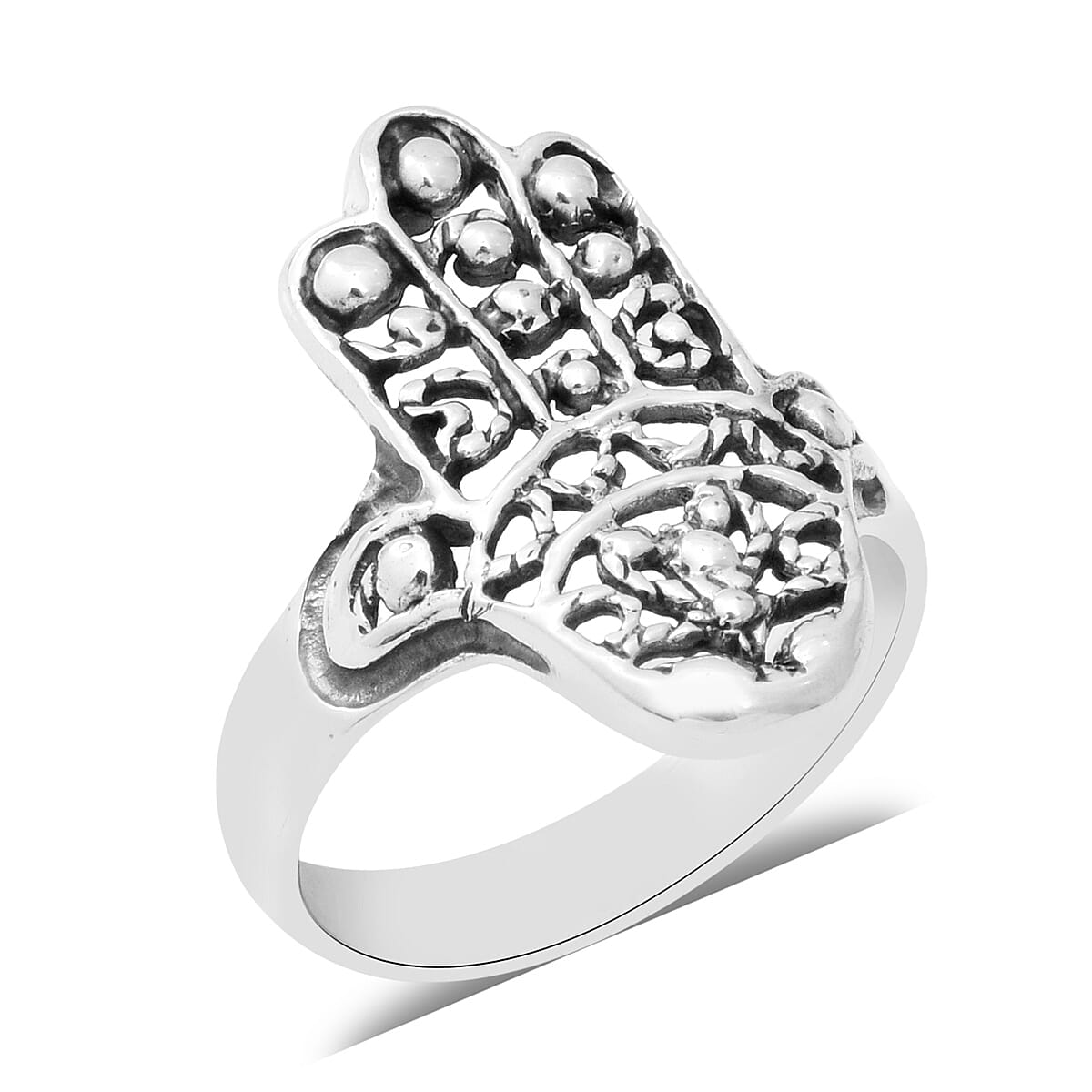 Sterling Silver Hamsa Hand Ring