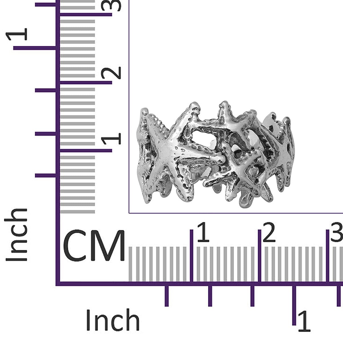 Sterling Silver Starfish Ring, Silver wt 4.70 Gms