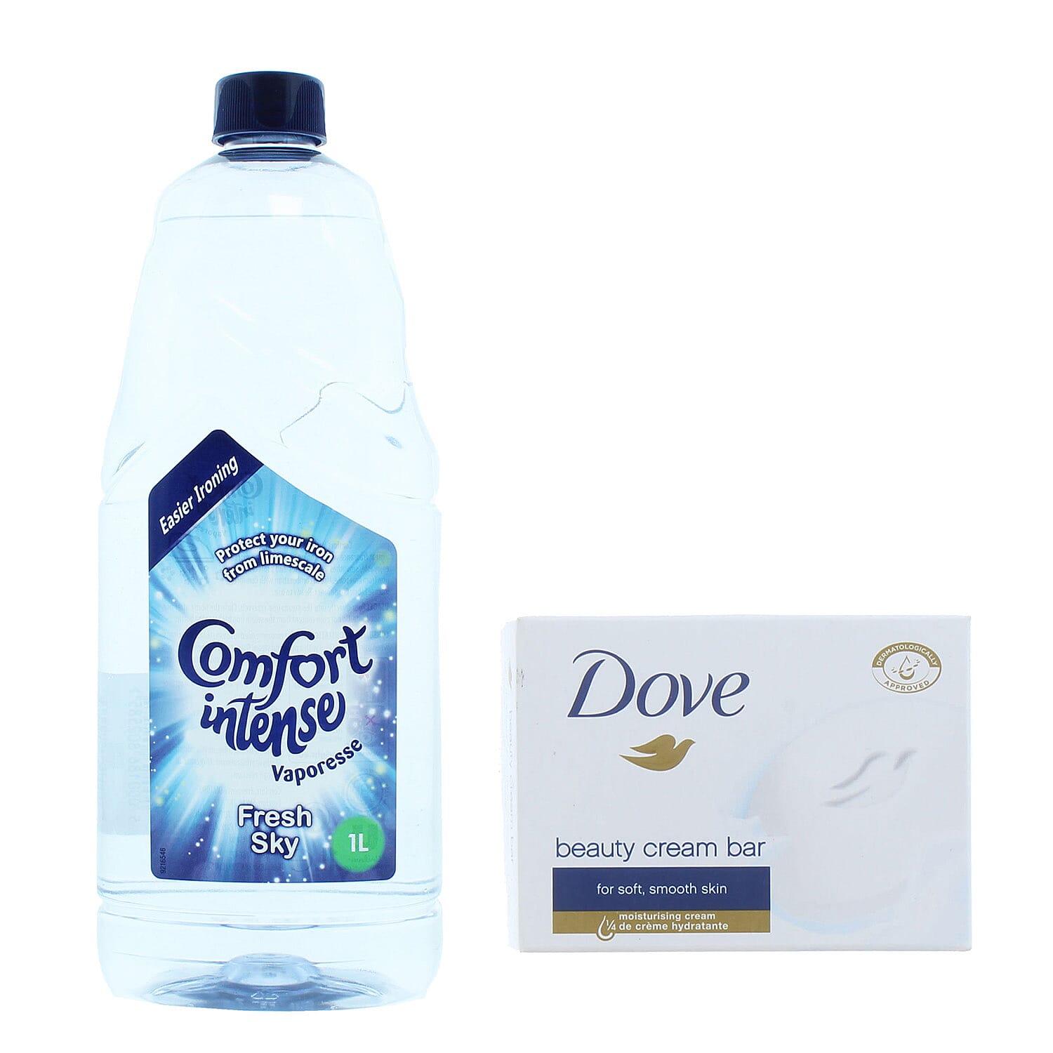 Comfort: Vaporesse Ironing Water Fresh Sky - 1L & Dove: Beauty Cream Original Soap - 100g (Set)