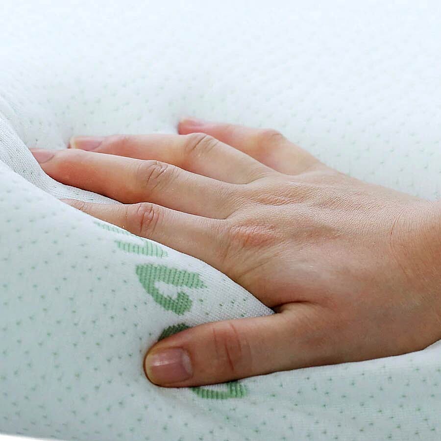 Orthopaedic  Memory Foam Contour Pillow with Bamboo Cover Shungite Infused (Size 60x40x12/10cm)