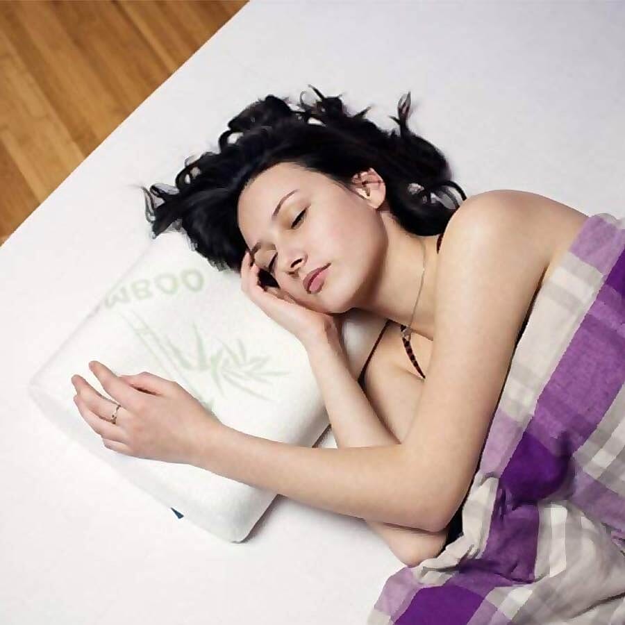 Orthopaedic Moulded Memory Foam Pillow with 6 Shungite Plates and Removable Bamboo Cover (Size 50x30x11-6cm)