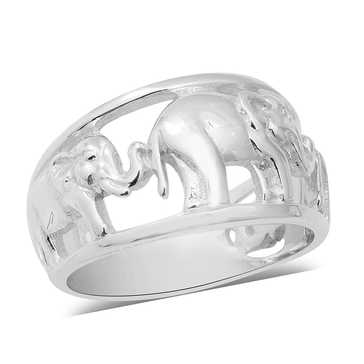 Thai Sterling Silver Elephant Band Ring