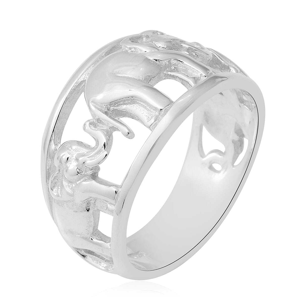 Thai Sterling Silver Elephant Band Ring