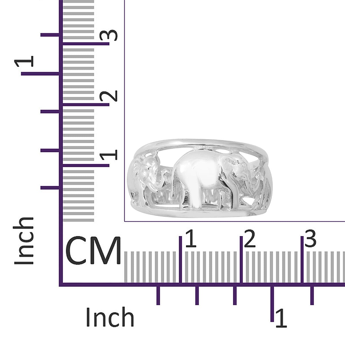 Thai Sterling Silver Elephant Band Ring