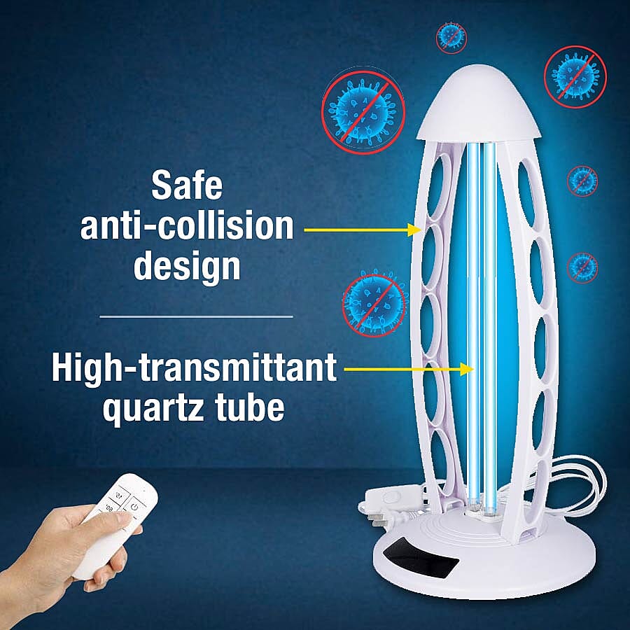 UV Light Sterilizer Portable  Ozone Lamp with Remote Control (Effectively Eliminates 99.99% of Viruses and Bacteria)
