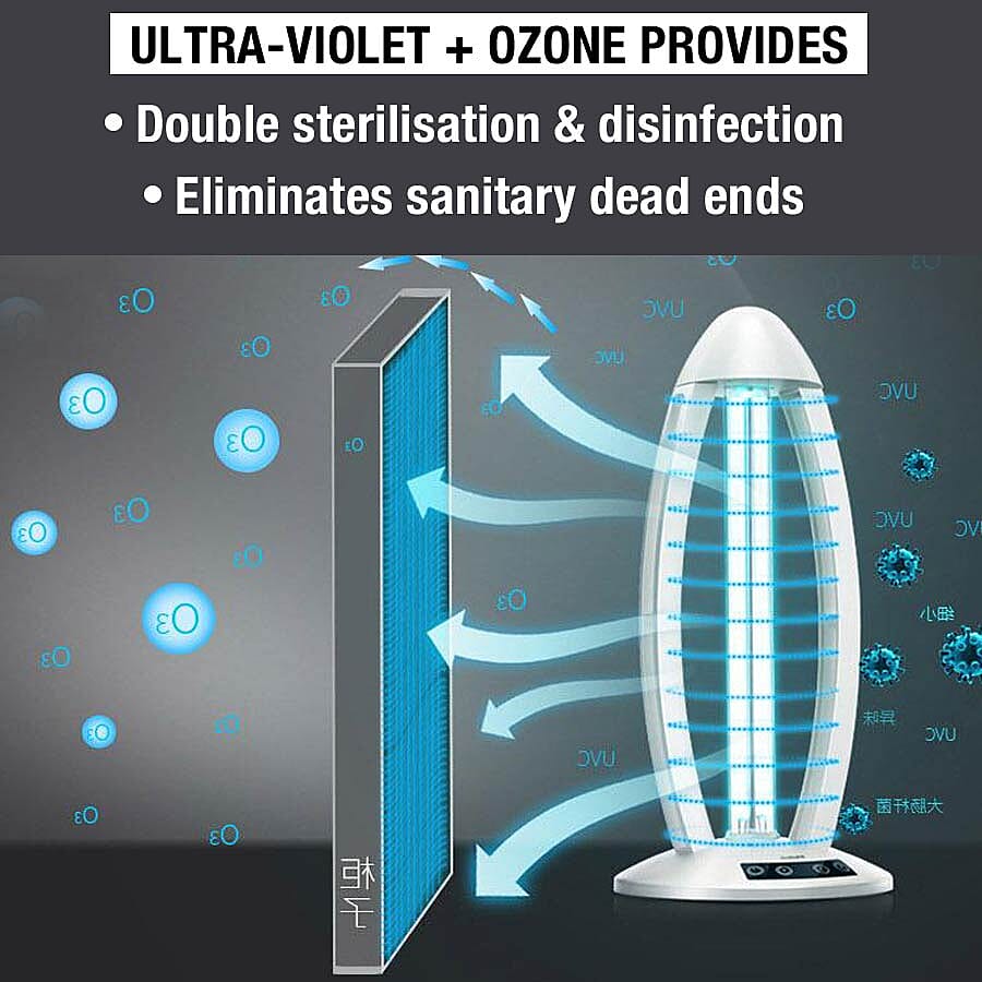 UV Light Sterilizer Portable  Ozone Lamp with Remote Control (Effectively Eliminates 99.99% of Viruses and Bacteria)