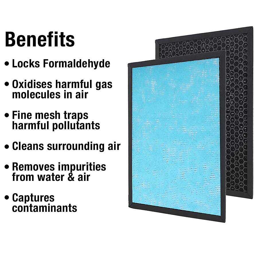 Activated Carbon Replacement Filter (Size 36x26x2.2 Cm) - Black