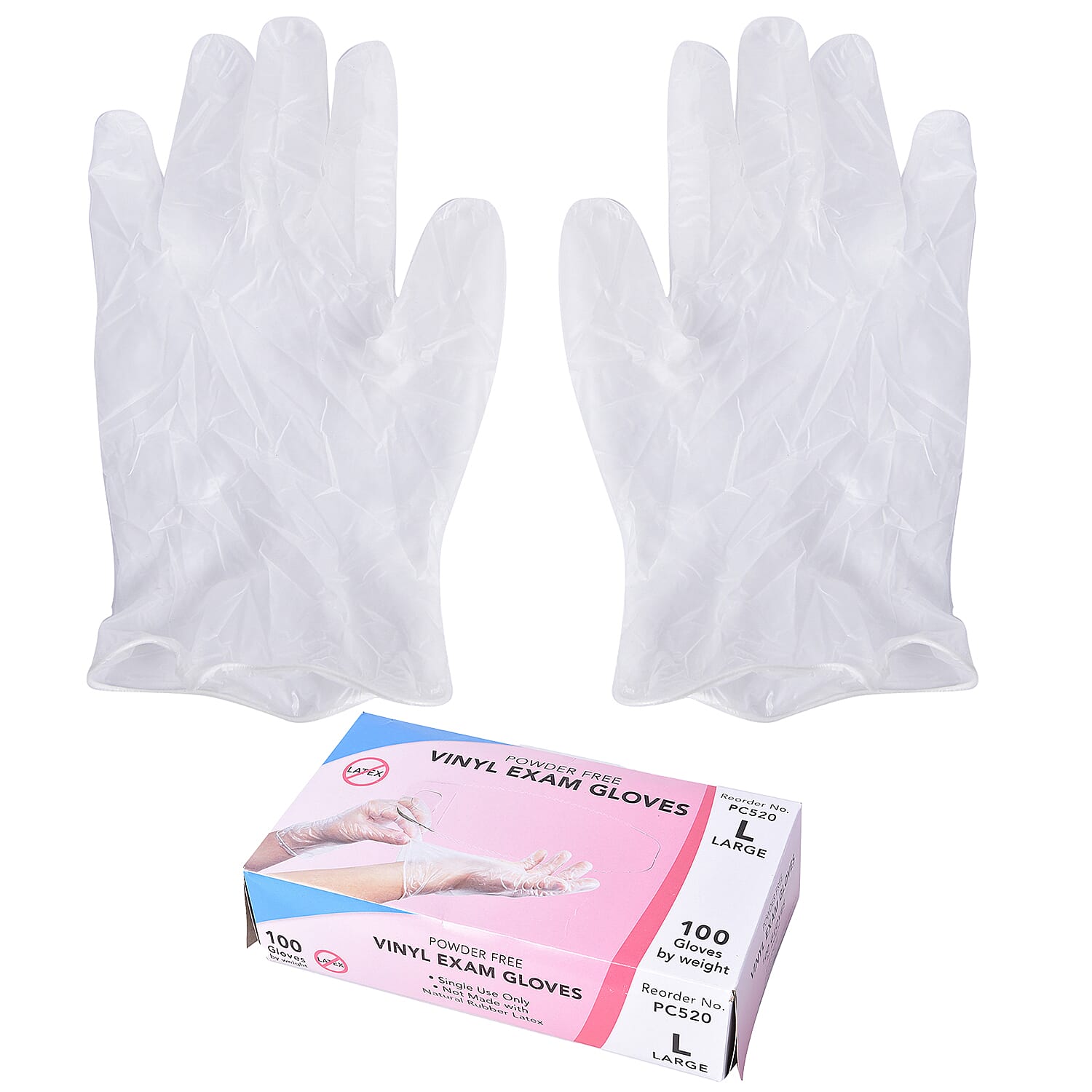 Pack of 100 Disposable Gloves (Size Large)