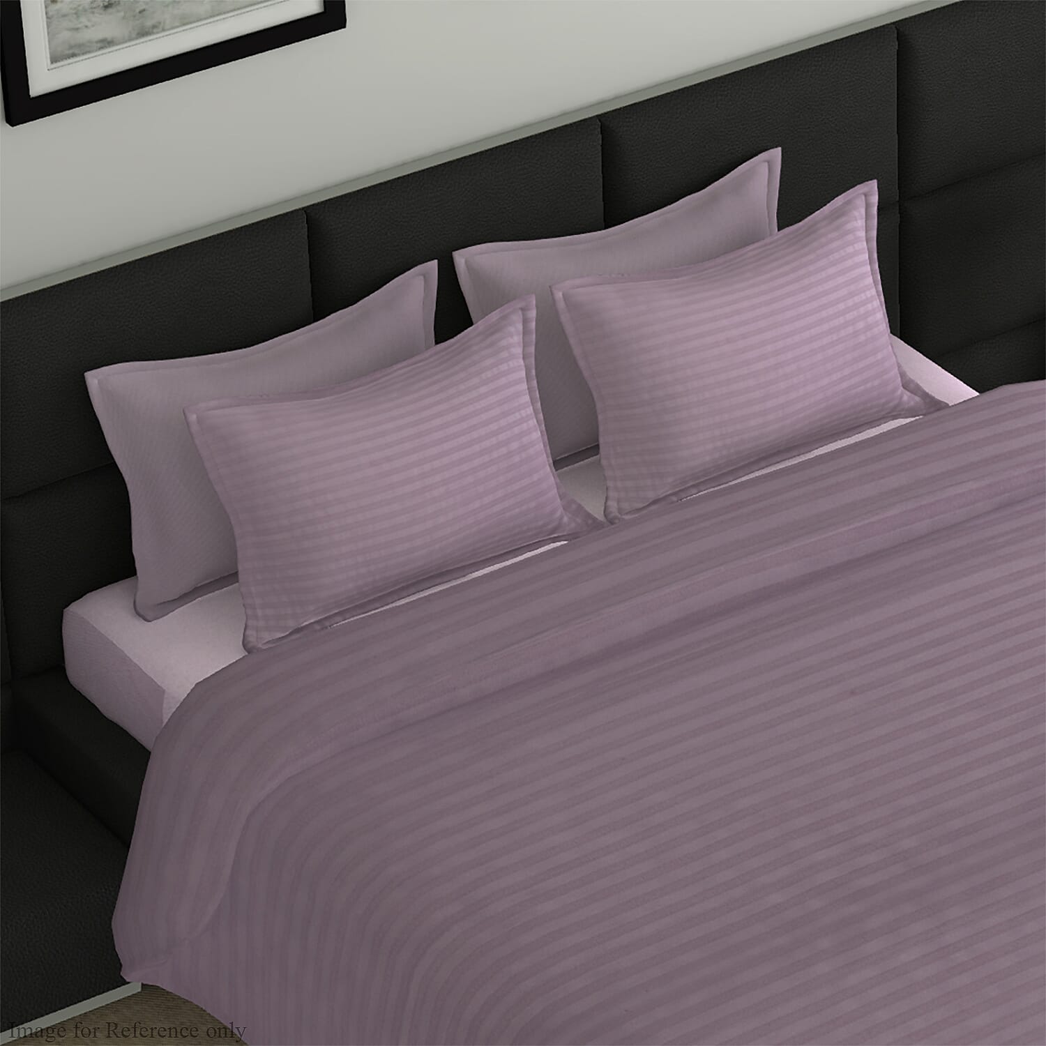 7 Piece Set - Bedding Set including 1 Duvet with Duvet Cover (220x225cm), 2 Pillows with Pillow Covers (50x75cm), 1 Fitted Bedsheet (150x200cm) - Mauve Pink King